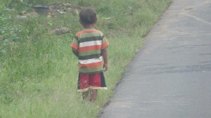 2 year old on main road