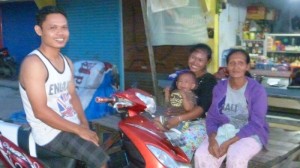 Family on bike Sumatra 
